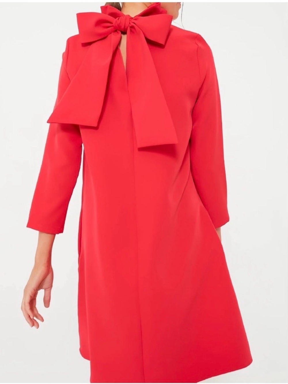 Tuckernuck Daphne Crimson Ruffle-Trim Swing Dress